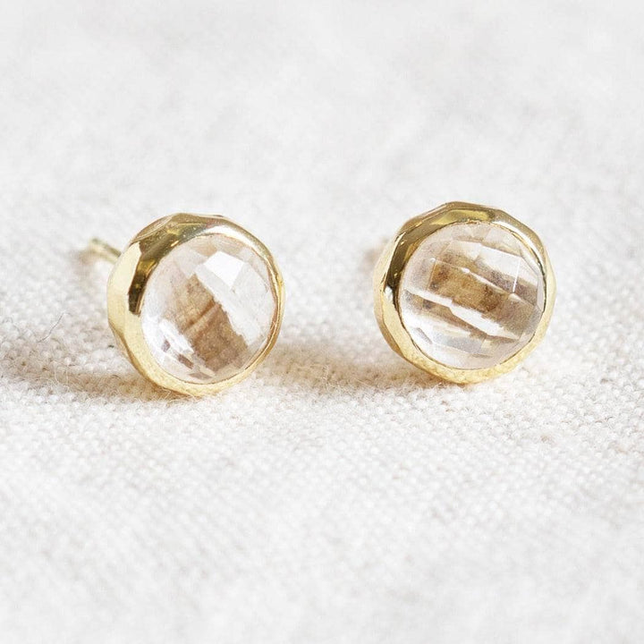 Herkimer Diamond Silver or Gold  Stud Earring