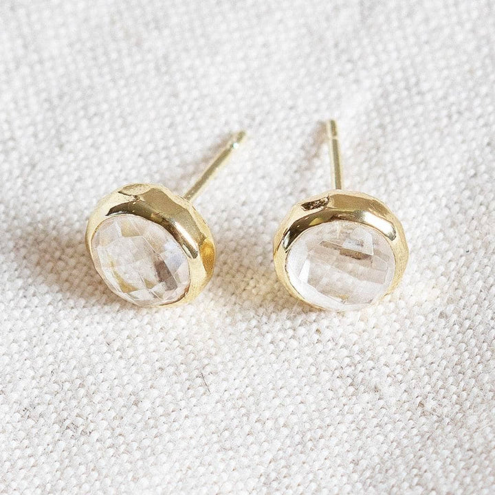 Herkimer Diamond Silver or Gold  Stud Earring