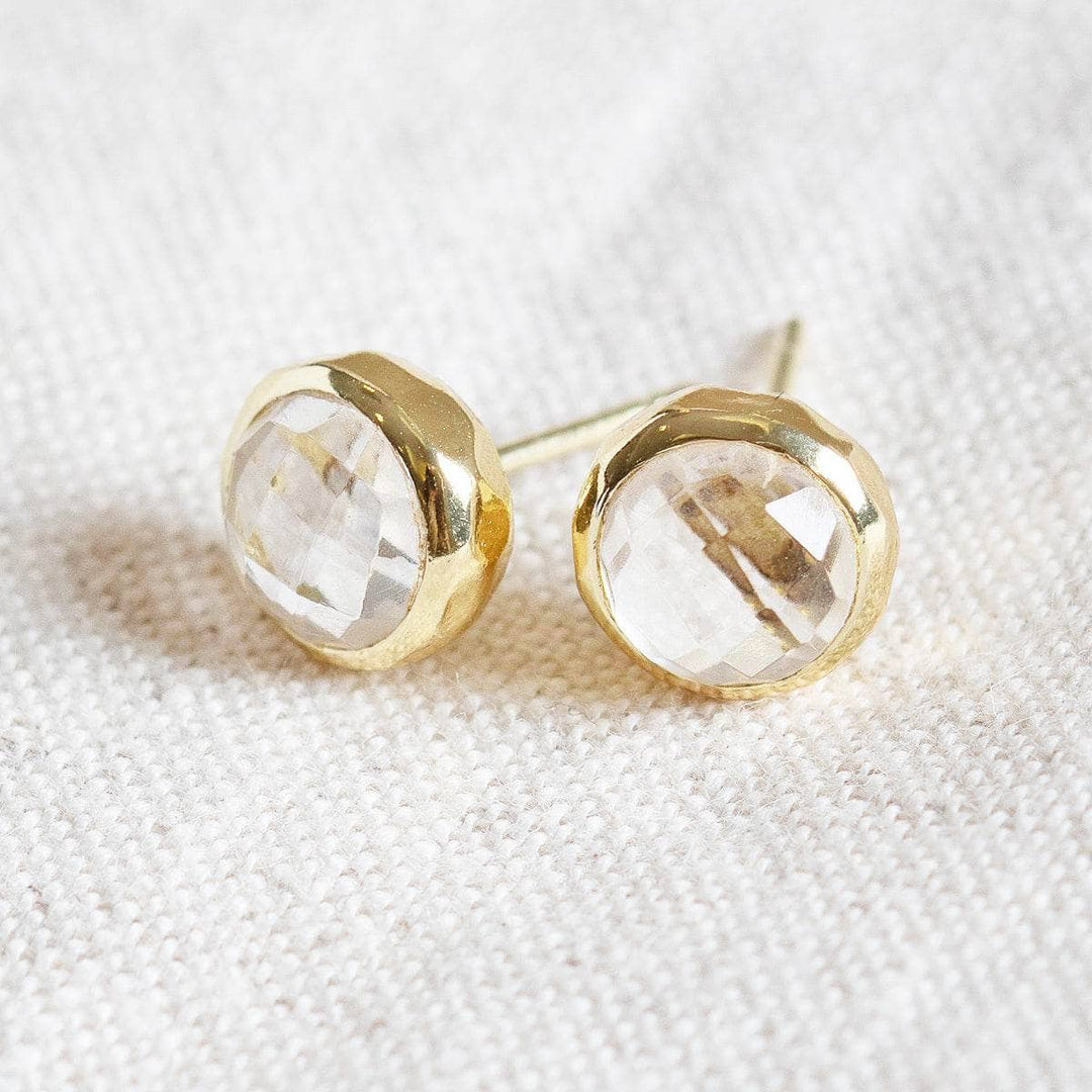 Herkimer Diamond Silver or Gold  Stud Earring