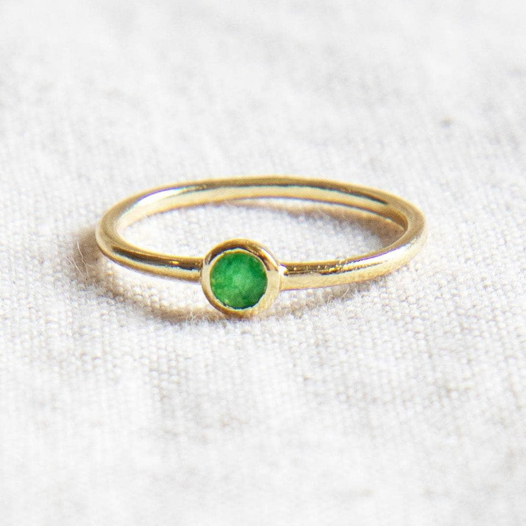 Green Jade Silver or Gold Ring