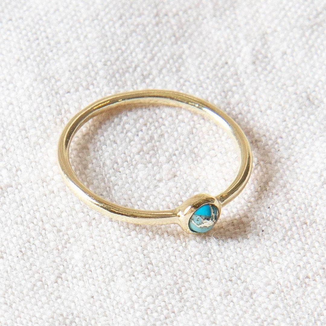 Natural Genuine Turquoise Silver or Gold Ring