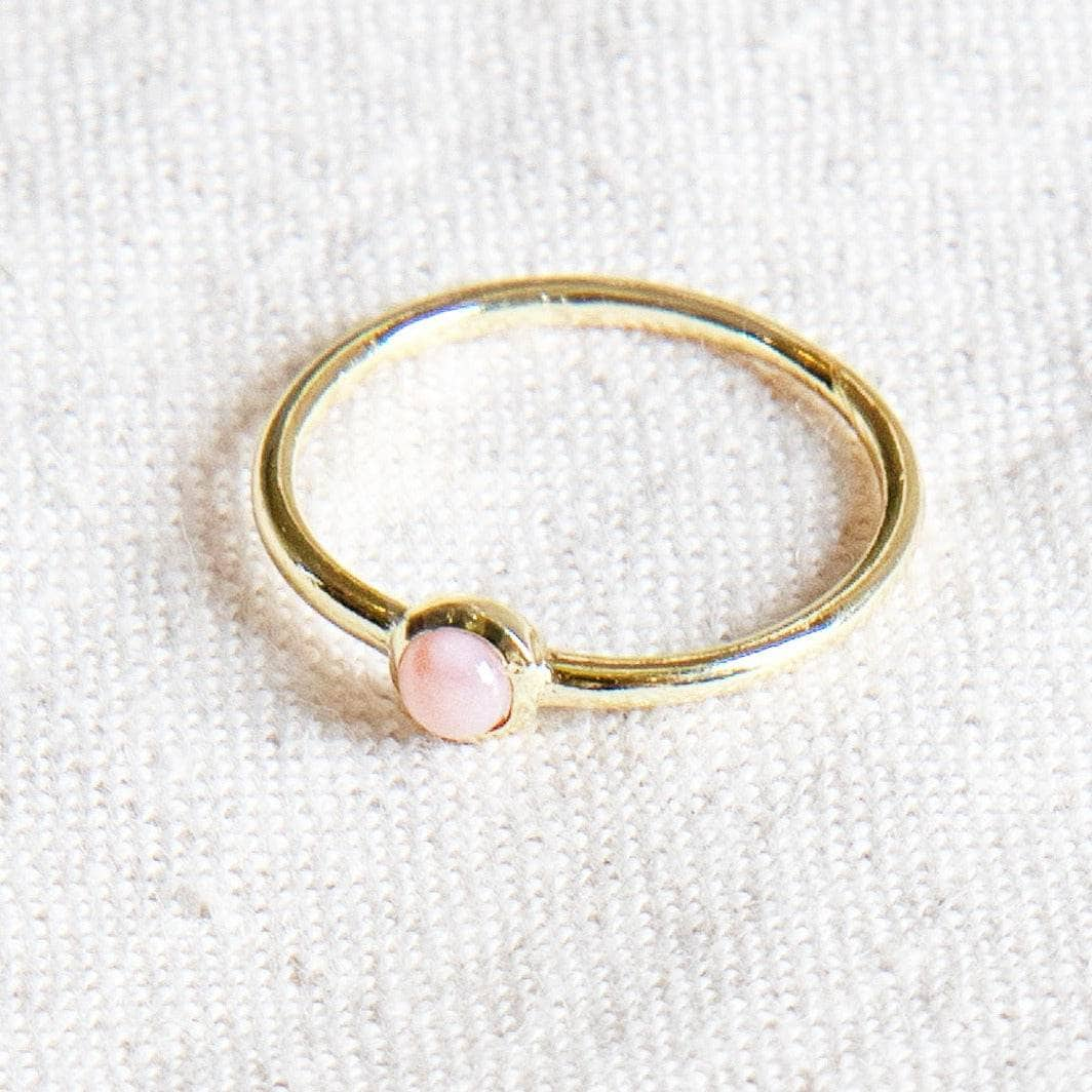 Pink Opal Silver or Gold Ring