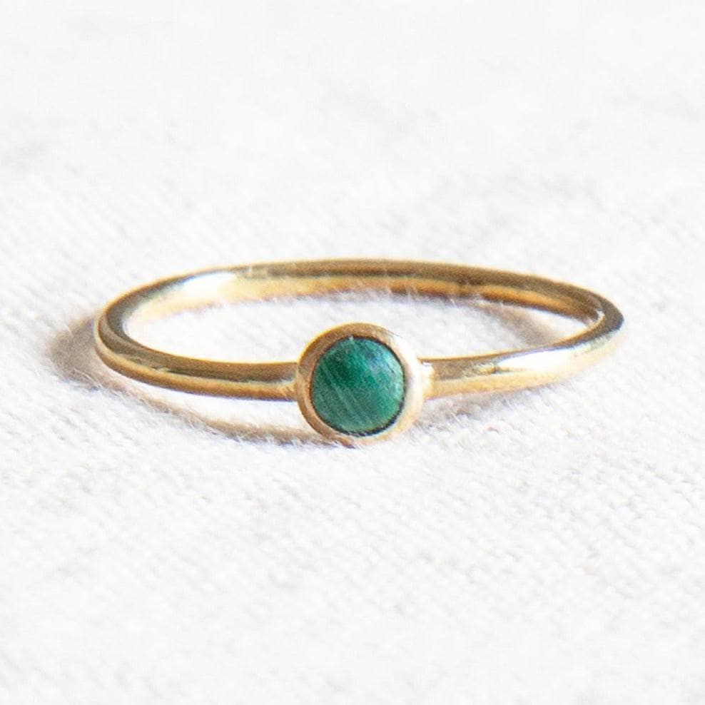 Genuine Malachite Silver, Gold or Rose Gold Ring