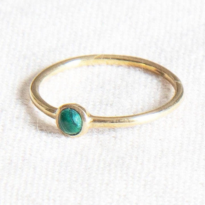 Genuine Malachite Silver, Gold or Rose Gold Ring