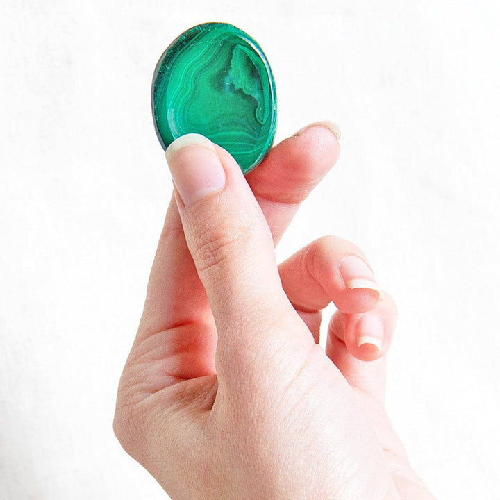 Rare Genuine Malachite Worry Stone