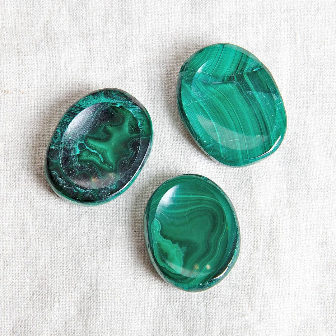 Rare Genuine Malachite Worry Stone