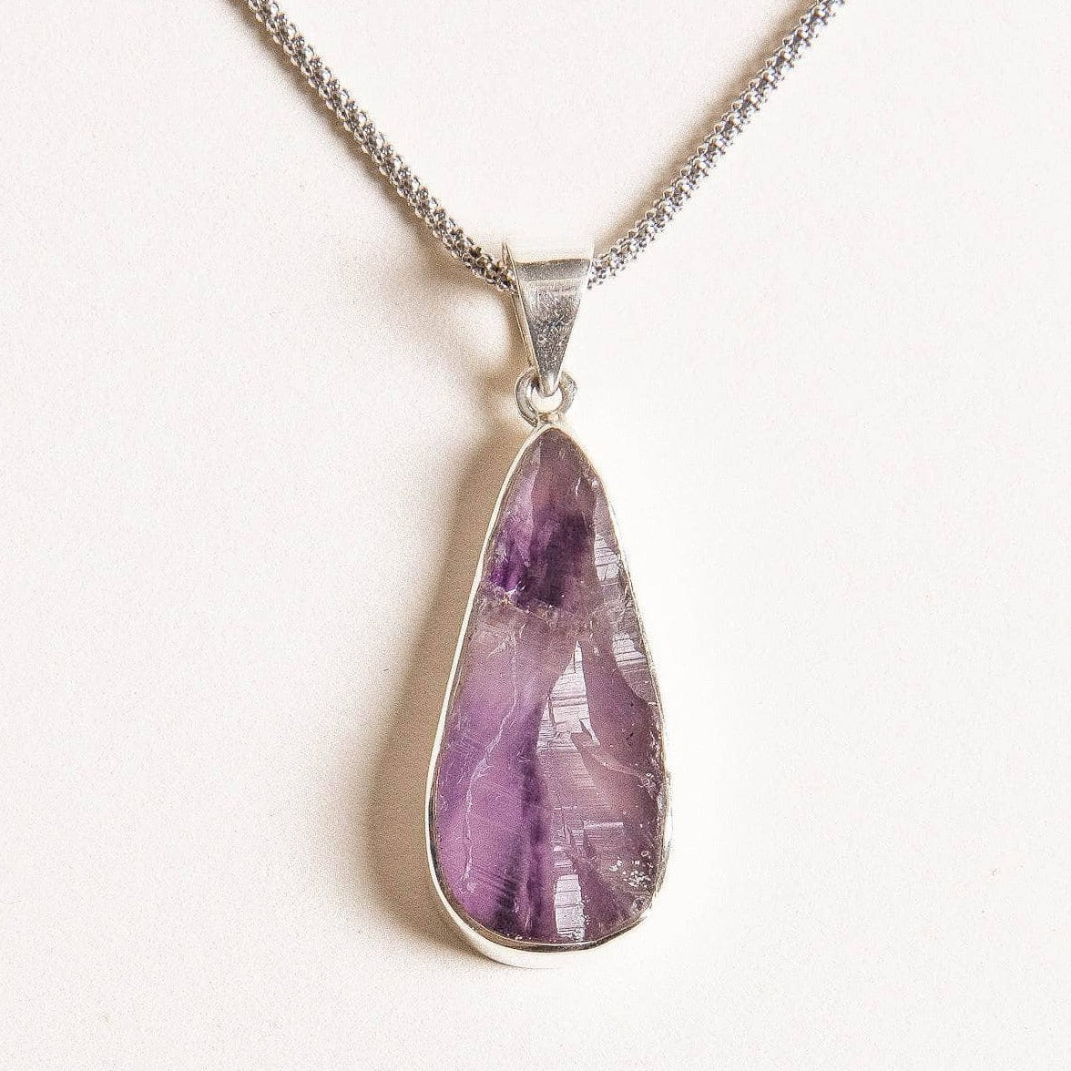 Genuine Raw Amethyst Teardrop Necklace - Limited Edition