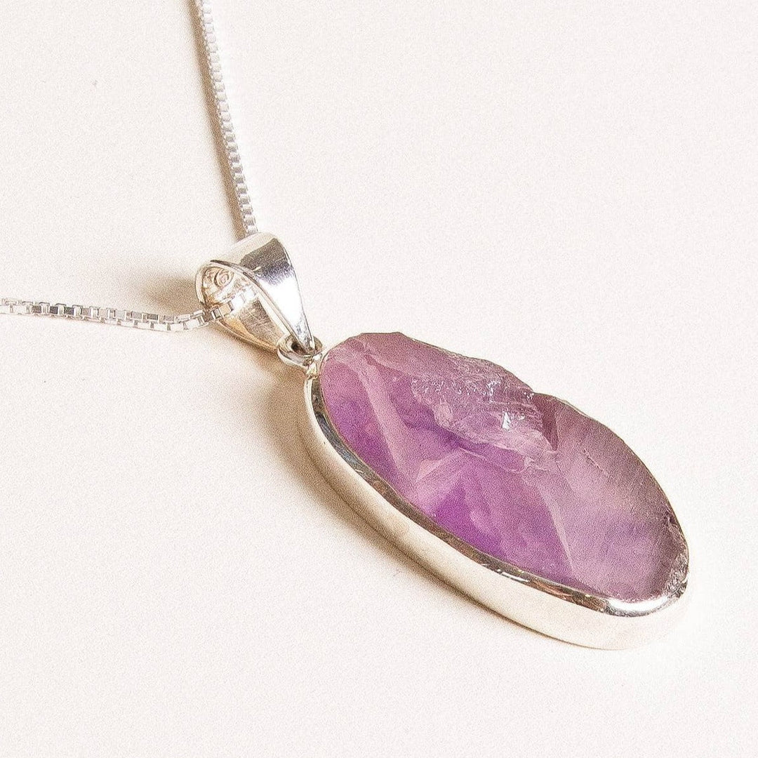 Large Raw Amethyst Gemstone Pendant