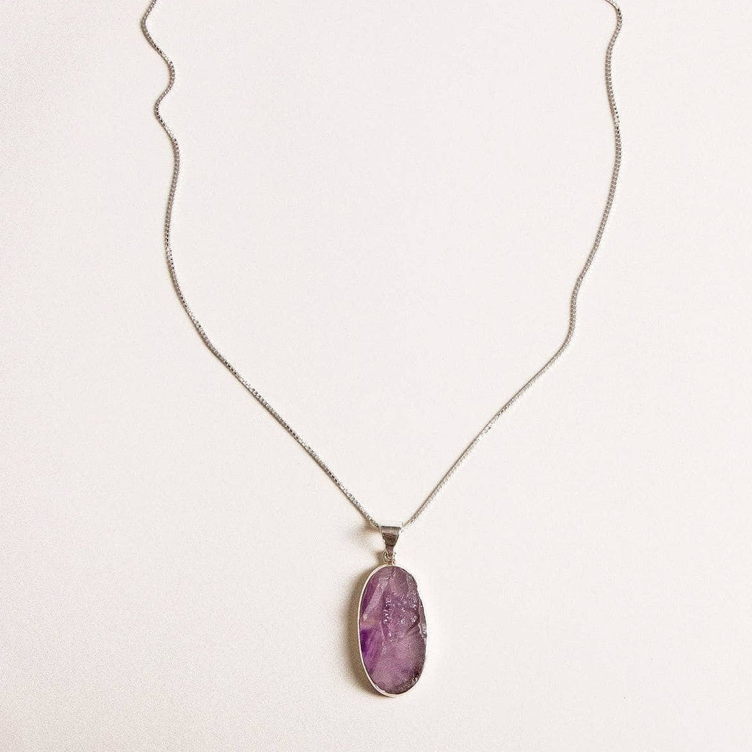 Large Raw Amethyst Gemstone Pendant