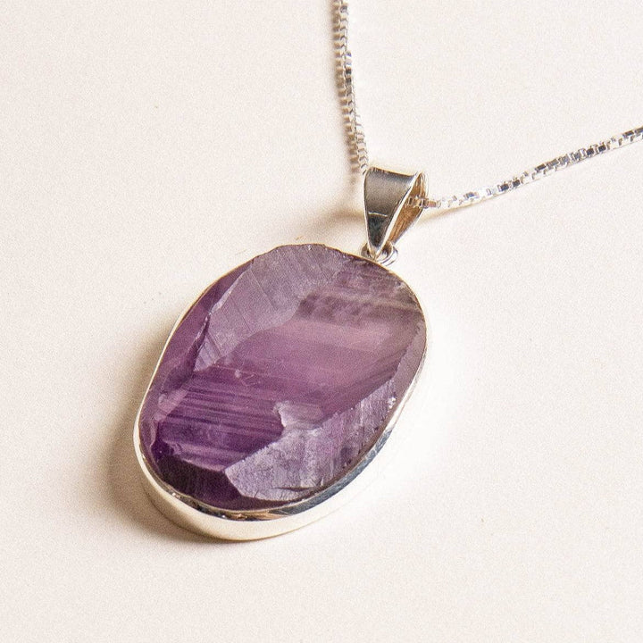 Large Raw Amethyst Gemstone Pendant