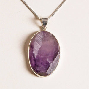 Large Raw Amethyst Gemstone Pendant