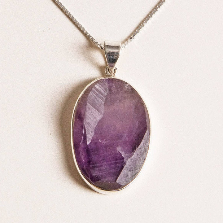 Large Raw Amethyst Gemstone Pendant