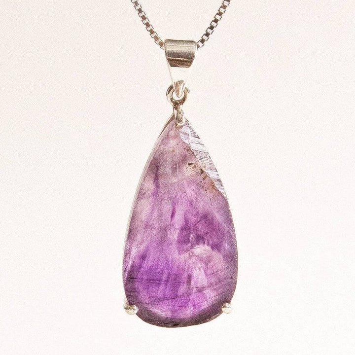 Raw Amethyst Teardrop Gemstone Pendant