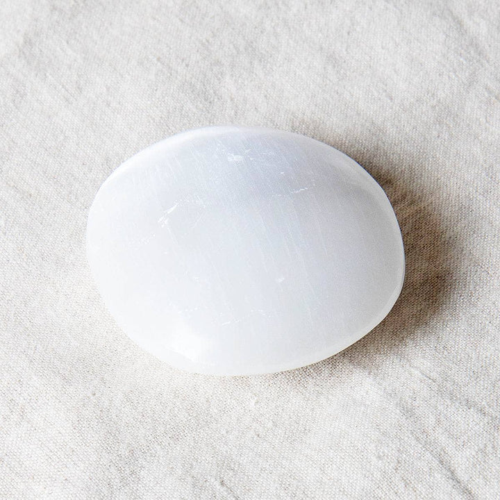 Selenite Palm Stone