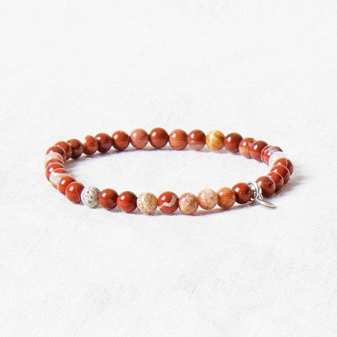 Natural Red Flower Jasper Energy Bracelet