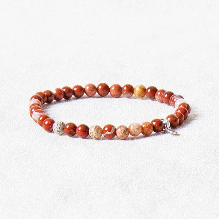 Natural Red Flower Jasper Energy Bracelet