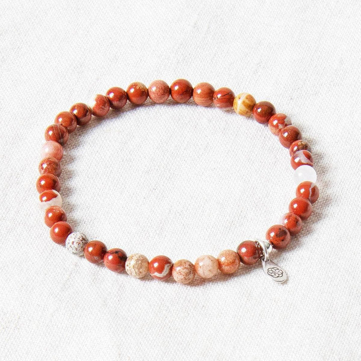 Natural Red Flower Jasper Energy Bracelet