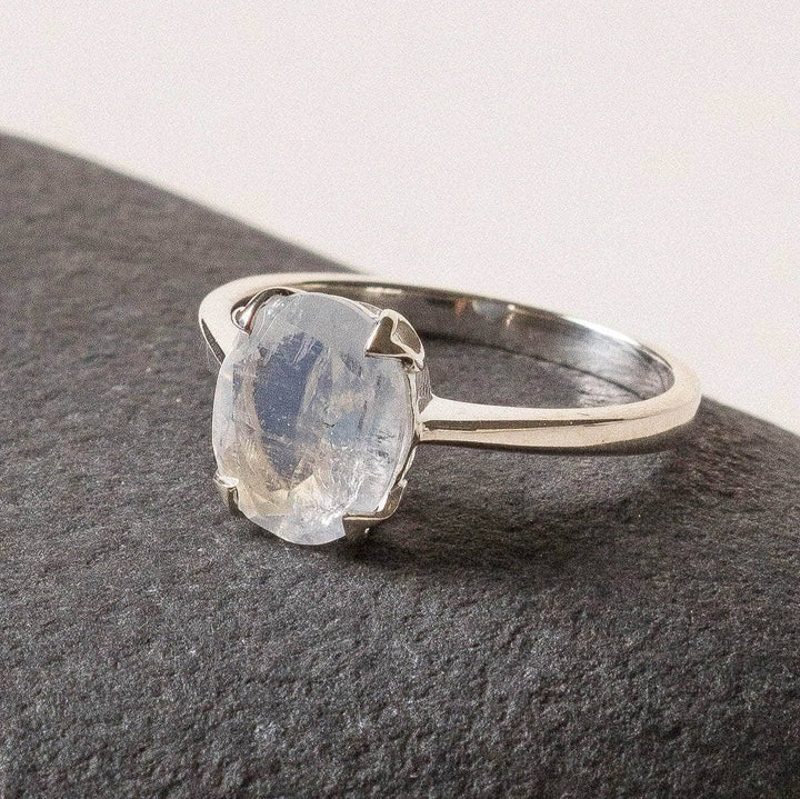 Oval Rainbow Moonstone Ring