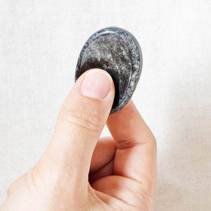 Silver Obsidian Worry Stone