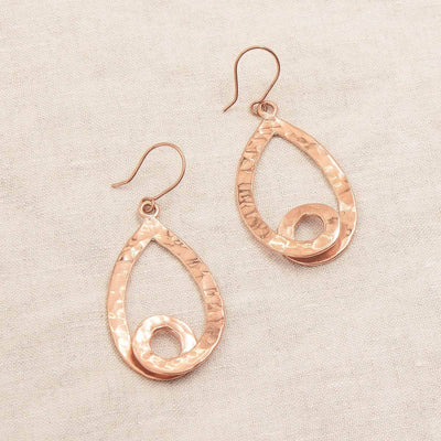 Copper Hammered Earrings - Limited Edition