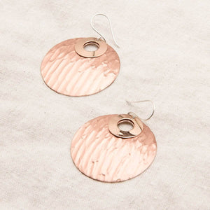 Copper Hammered Earrings - Limited Edition