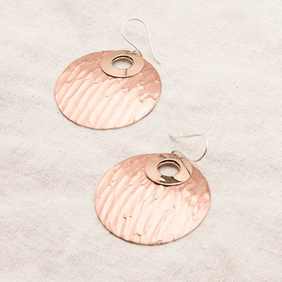 Copper Hammered Earrings - Limited Edition