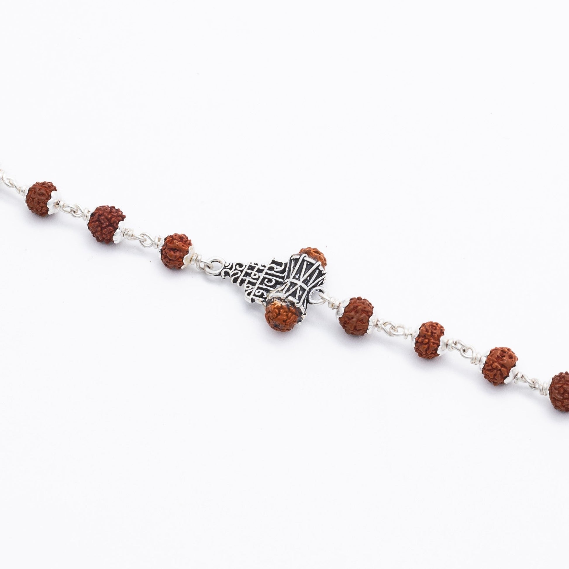 Rudraksha Silver Om Namah Shivaya Bracelet