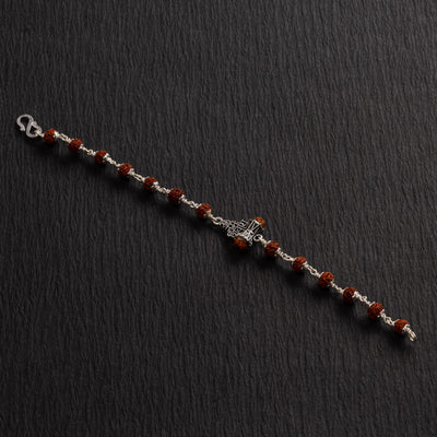 Rudraksha Silver Om Namah Shivaya Bracelet