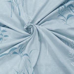 220 TC 100% Cotton Single Printed Bedsheet for Double Bed with 2 Pillow Covers ( Double / Single / King Size Bedsheet)  - Summer Bloom Blue