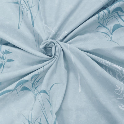 Fitted King Size Cotton Bedsheet - Summer Bloom Blue