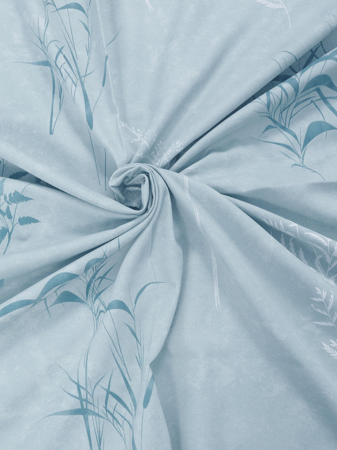 Fitted King Size Cotton Bedsheet - Summer Bloom Blue
