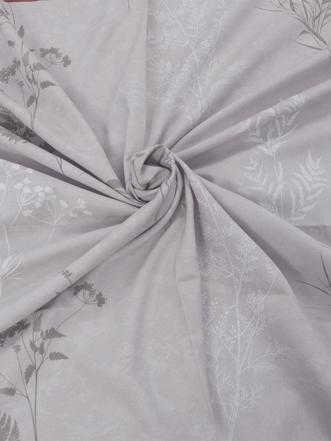 Fitted King Size Cotton Bedsheet - Summer Bloom Grey