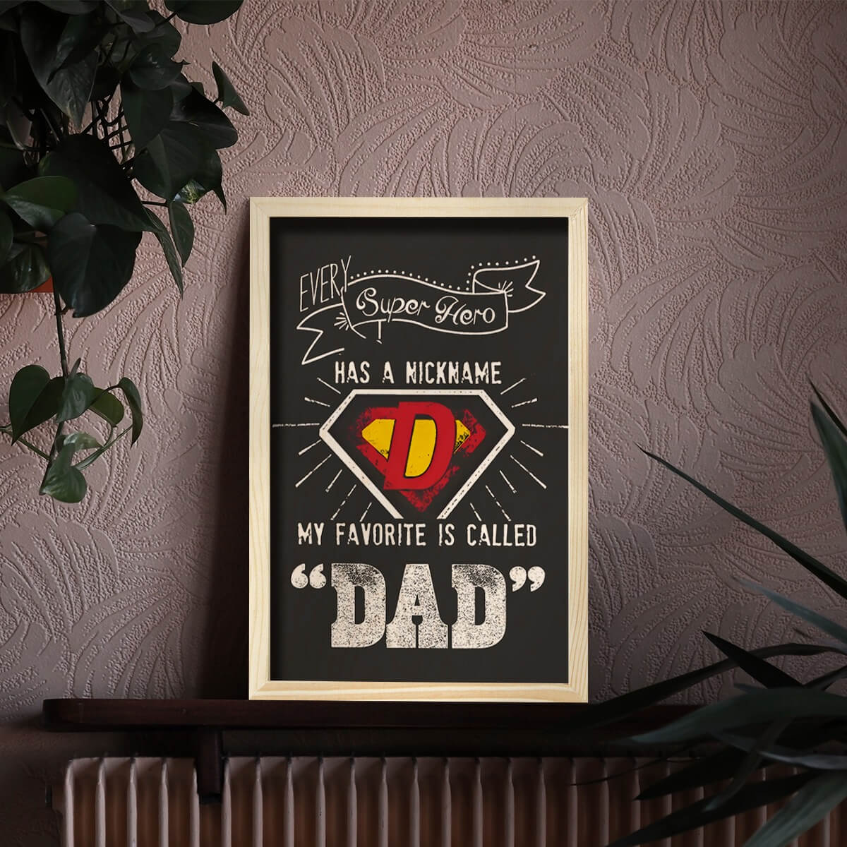 Superhero Dad Wooden Wall Art