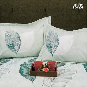 Fitted King Size Cotton Bedsheet - Sweet Cherry Aqua Green