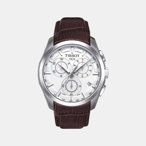 Couturier Men Quartz Silver Dial Chronograph Leather Watch T0356171603100