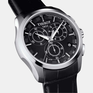 Couturier Men Quartz Black Dial Chronograph Leather Watch T0356171605100