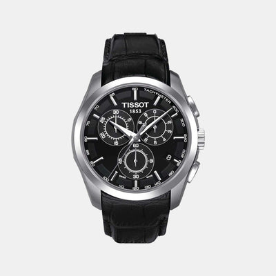 Couturier Men Quartz Black Dial Chronograph Leather Watch T0356171605100