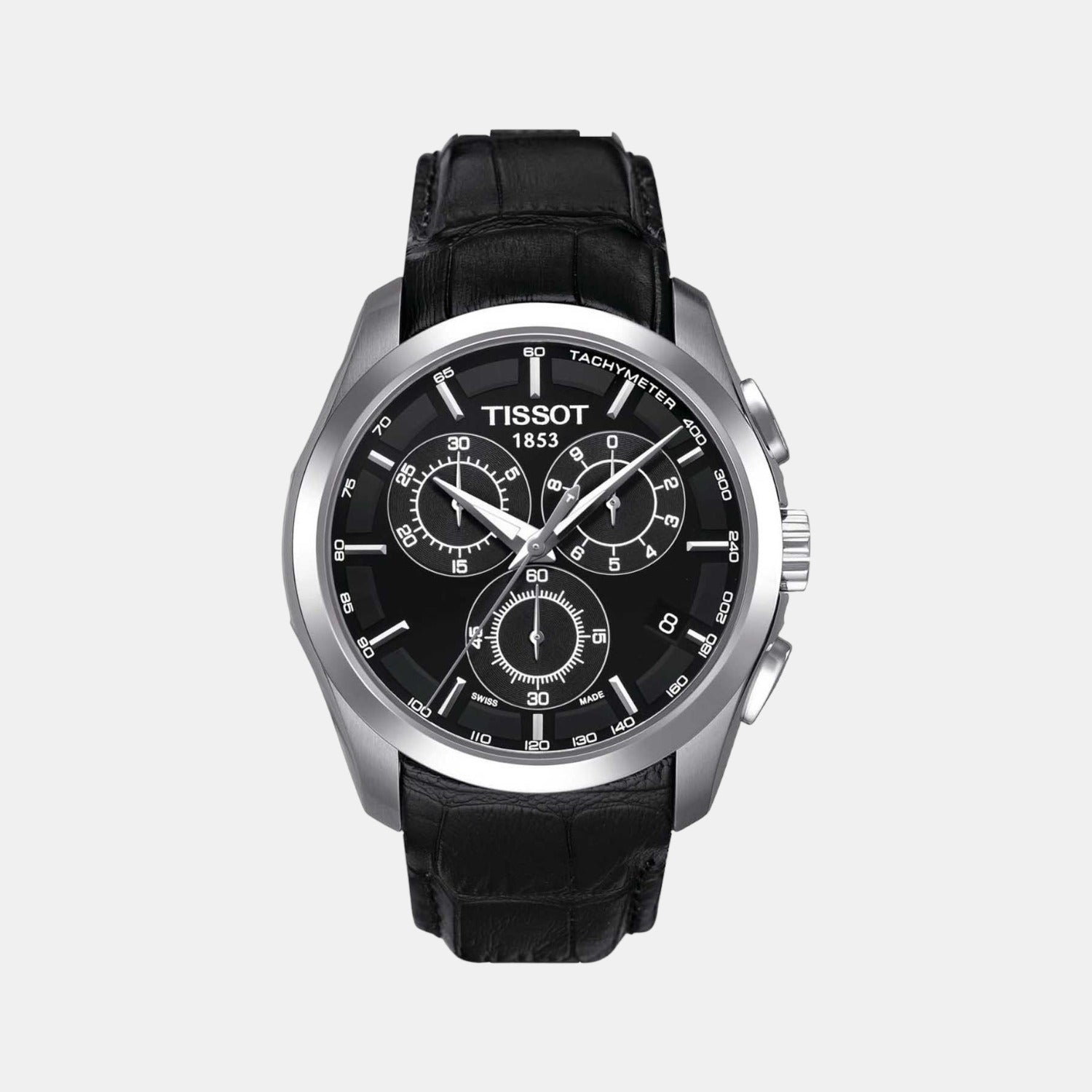 Couturier Men Quartz Black Dial Chronograph Leather Watch T0356171605100