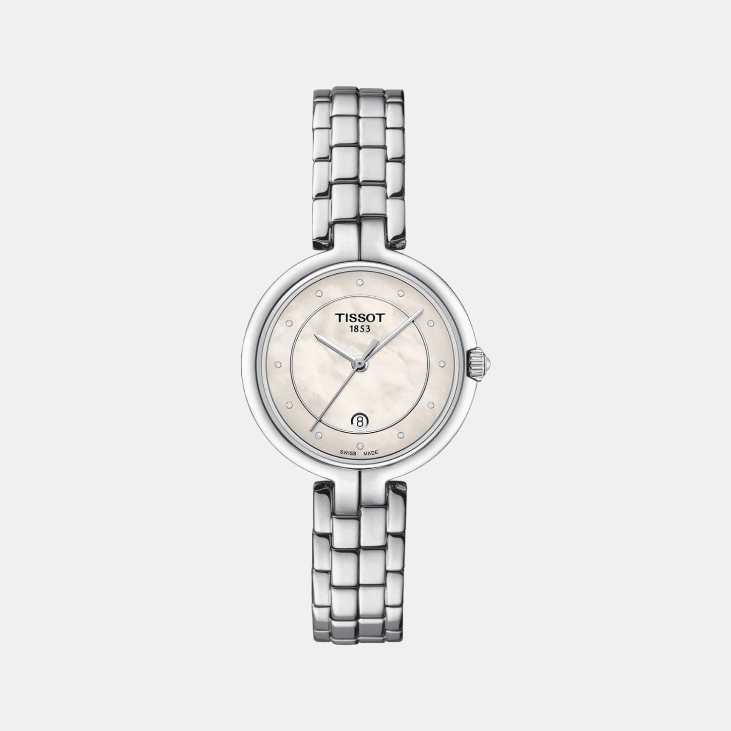 Flamingo Women Quartz White Mother Of Pearl Analog Stainless Steel Watch T0942101111601