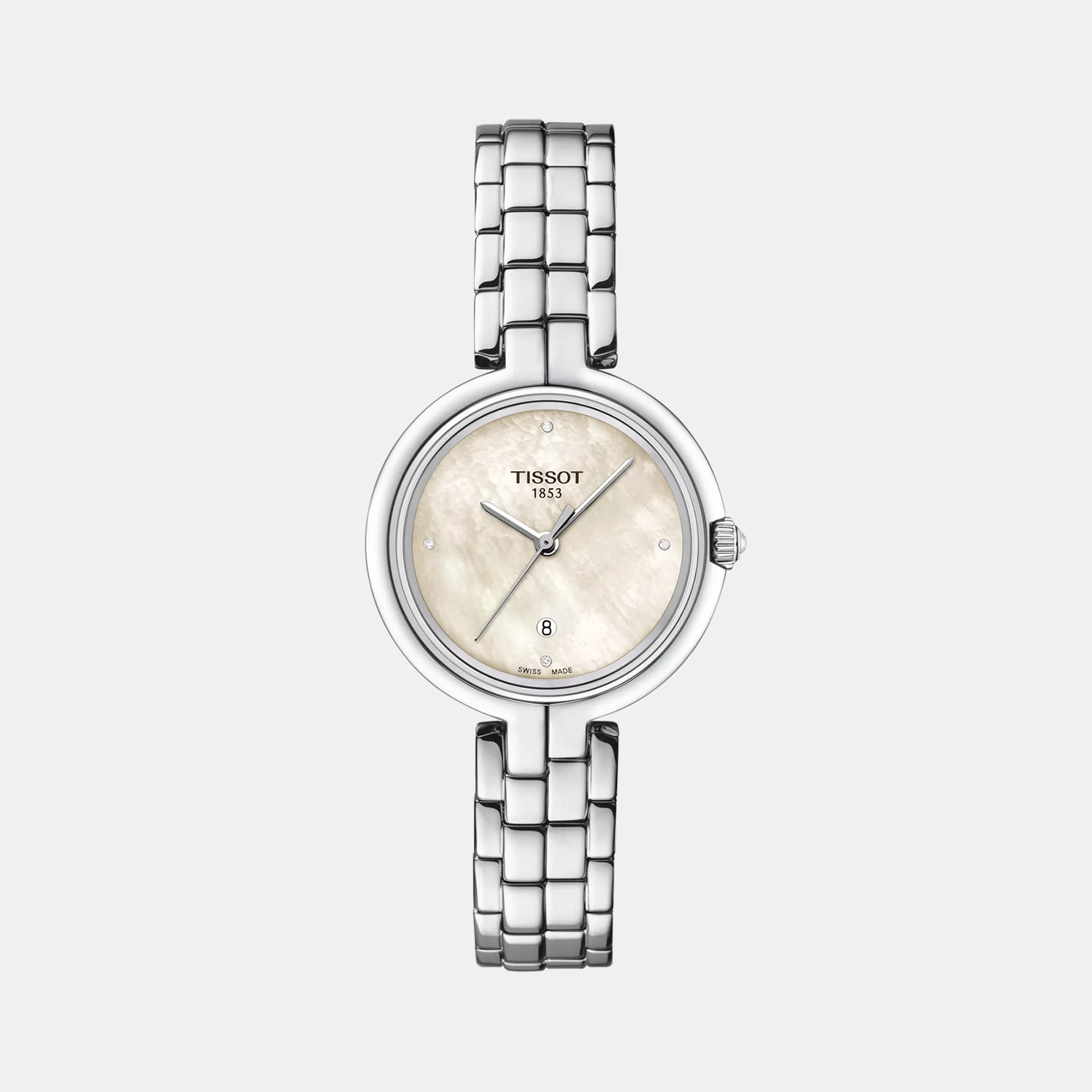 Flamingo Women Quartz White Mother Of Pearl Dial Analog Stainless Steel Watch T0942101111602