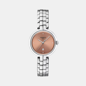 Flamingo Women Quartz Pink Dial Analog Stainless Steel Watch T0942101133600