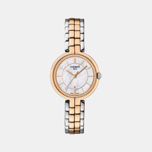 Flamingo Women Quartz White Dial Analog Stainless Steel Watch T0942102211100