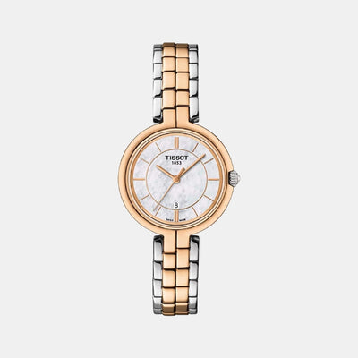 Flamingo Women Quartz White Dial Analog Stainless Steel Watch T0942102211100