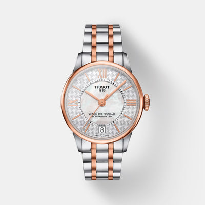 Chemin Des Tourelles Helvetic Pride Women Automatic White Mother Of Pearl Dial Analog Stainless Steel Watch T0992072211801