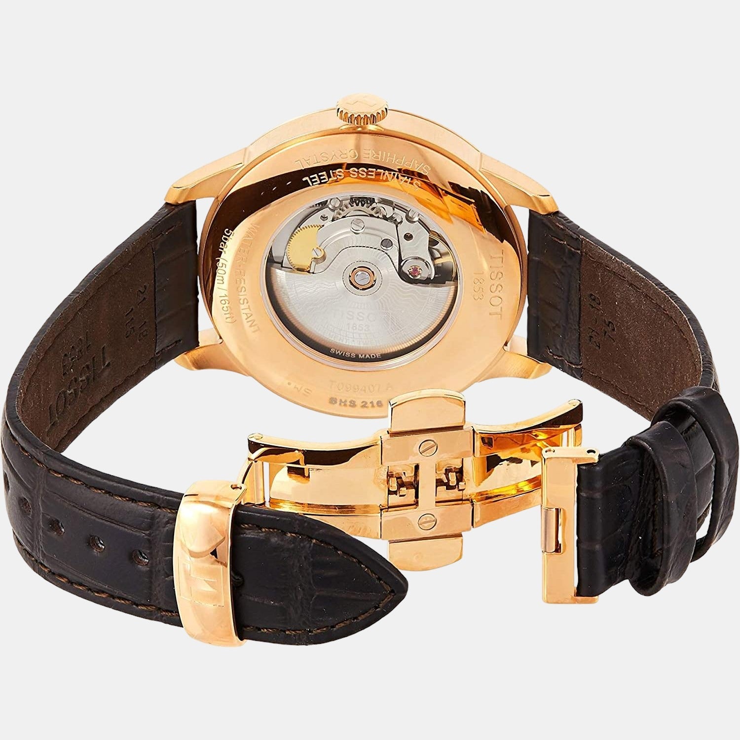 Chemin Des Tourelles Men Automatic Silver Dial Analog Leather Watch T0994073603700