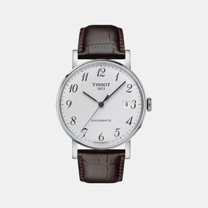 Everytime Men Automatic Silver Dial Analog Leather Watch T1094071603200