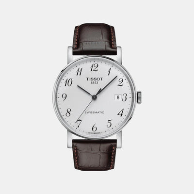Everytime Men Automatic Silver Dial Analog Leather Watch T1094071603200