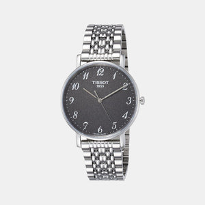 Everytime Unisex Quartz Black Dial Analog Stainless Steel Watch T1094101107200