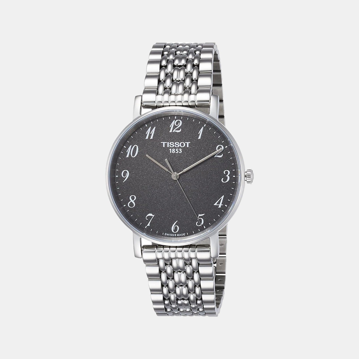 Everytime Unisex Quartz Black Dial Analog Stainless Steel Watch T1094101107200