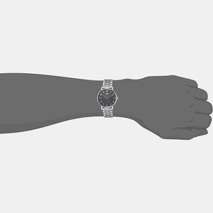 Everytime Unisex Quartz Black Dial Analog Stainless Steel Watch T1094101107200